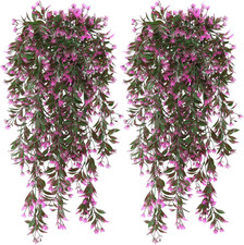 4 Pezzi Piante Finte Cadenti Da Esterno Edera Finta Con Rosa Fiori Piante Artifi