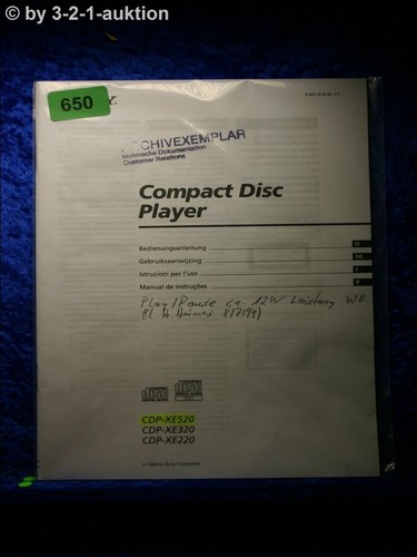 Sony bedienungsanleitung cdp - sony,