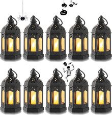 Lanterna Nera per Halloween, Set Da 10 Mini Lanterne Da Appendere, Con Candele a