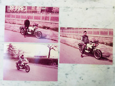 LOTTO TRE VECCHIE FOTOGRAFIE MOTO GUZZI 1970 OLD PHOTOGRAPHS