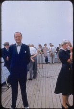 RMS Queen Mary scivolo a bordo prendisole poppa durante la navigazione / cunard