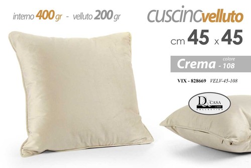 Cuscino crema beige velluto - crema,