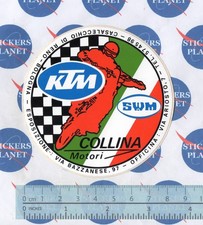 ADESIVO VINTAGE STICKER AUFKLEBER MOTO TUNING KTM SWM COLLINA OFFICINA BOLOGNA