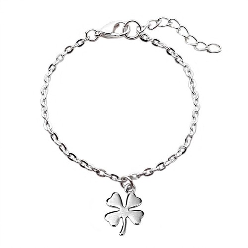 Bracciale quadrifoglio acciaio - bracciale,