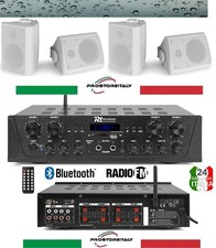 KIT AUDIO FILODIFFUSIONE PER ESTERNI VOLUME SEPARABILE 4 ZONE BLUETOOTH RADIO FM