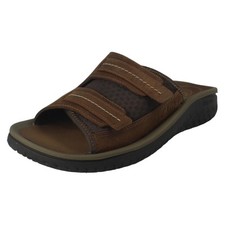 Sandali Slip On In Pelle Waxy Chiuso Regolabile Da Uomo 'Wesley Easy'