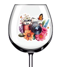 12x fotocamera fiori tropicali farfalla vetro vino colore vinile adesivo decalcomania z361