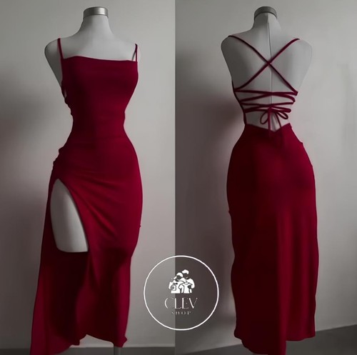 Abito lungo rosso sensuale - , ed
