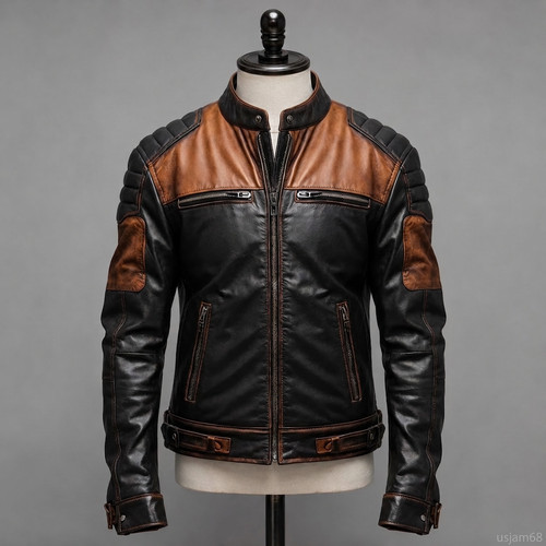 Giacca motociclista uomo nera - giacca,