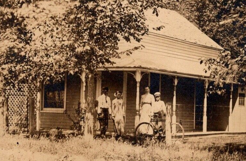Rppc antica foto famiglia - antica, di