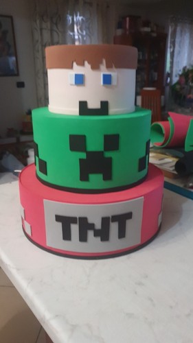 Torta finta minecraft - torta,