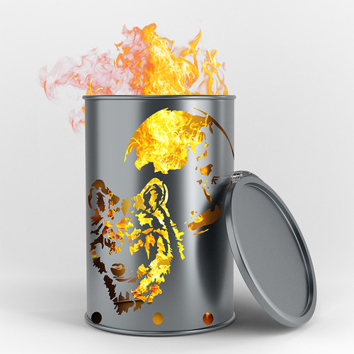 Bidone fuoco lupo idea - fuoco,