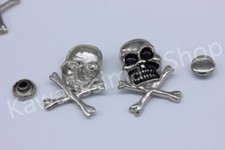 20pz Borchie sfuse teschio con rivetto 25mmX19mm color SILVER *20pcs SKULL STUDS