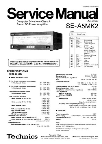 Technics mkii service - se-a5,