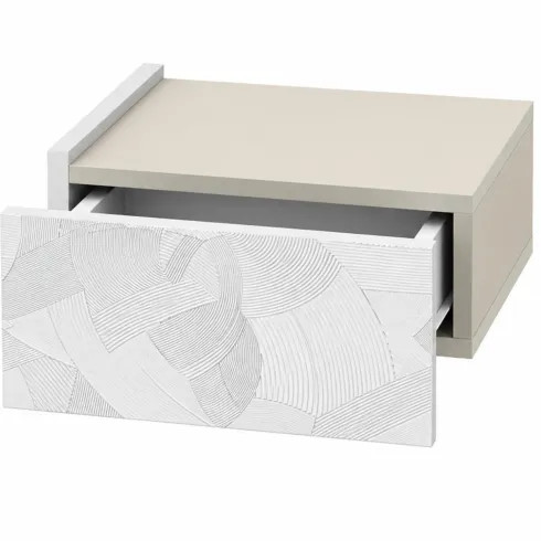 Comodino sospeso bianco beige - bianco,