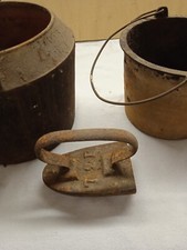 SCALDACOLLA ANTICO CON CONTENITORE E FERRO 