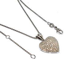 Ciondolo A Cuore In Oro Bianco