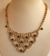 COLLANA METALLO COLORE ORO E STRASS ALTA FASCIA BIGIOTTERIA VINTAGE ANNI 60/70