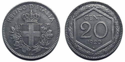 Centesimi 1920 esagono - 20,