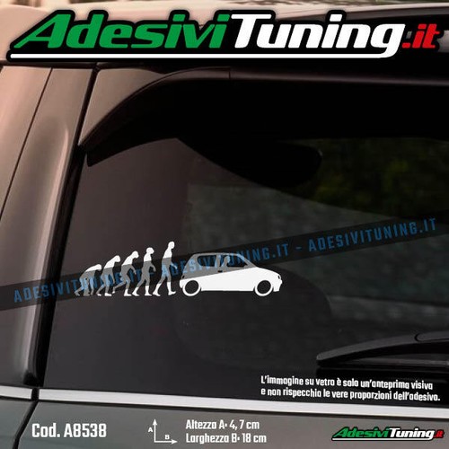Adesivo evoluzione uomo auto - adesivo, uomo-auto