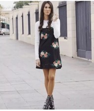 ZARA MINI ABITO NERO RICAMATO