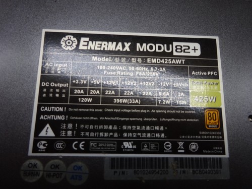 Alimentatore enermax modu - modu, 82+