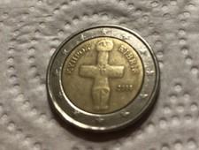 Moneta rara 2 EURO da collezione anno 2008 ΚΥΠΡΟΣ KIBRIS con errori di conio