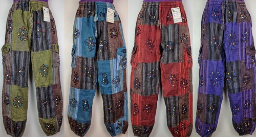 Pantaloni cotone patchwork