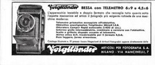 Voigtlander Bessa con telemetro 6x9 e 4,5x6.  Advertising  1942