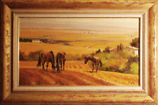 DOPO LA MIETITURA - Dipinto Originale a Olio - Andrea Borella - Cavalli Campagna