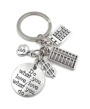 Portachiavi Calcolatrice Borsellino Simbolo Del Dollaro Money Argento Ciondolo