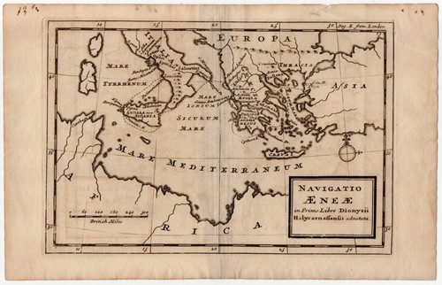 Mappa antica 1720 navigatio - antica, c.1720