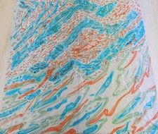 FOULARD 100% PURA SETA SILK SOIE VINTAGE DONNA (747) 76cm x 78cm