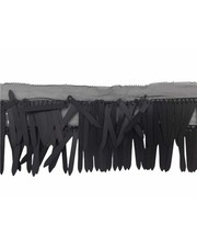 50 Cm Passamaneria Frangia Nera 2 File Cucite Tulle Alta 7 Cm 1955