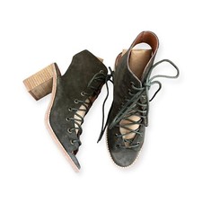 NUOVO Free People Jeffrey Campbell Cors stivaletto stringato taglia 7 verde