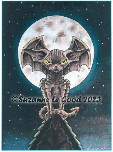 Devon rex cat gargoyle - devon,