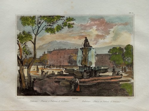 Antica stampa palermo palazzo - stampa,