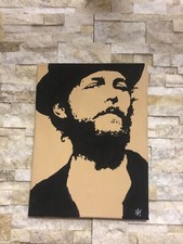 Quadro Dipinto acrilico su tela  ''Jovanotti '' autenticato e firmato 40x30 CM
