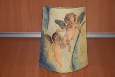 Tegola Creata a Mano "Angioletti" Decoupage 12 cm Idea Regalo da Collezione