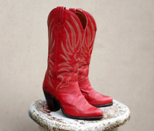 Stivali donna donna stivali di pelle rossi Andrew Geller cowgirl western 36