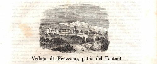 Stampa antica fivizzano - fivizzano, veduta