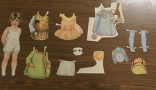 F087_BAMBOLA DI CARTA - ANNI 30 - CARTONCINO LEGGERO CON 4 VESTITINI