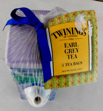 Twinings Earl teiera dipinta a mano grigia, Tex Mex Grill Boot Shop 1980-9, confezione originale