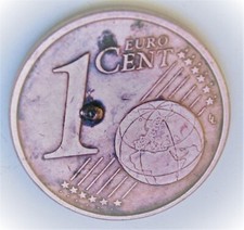 EURO ERRORI ITALIA 1 CENTESIMO 2002 ECCESSO EVIDENTE DI MATERIALE RARITA'