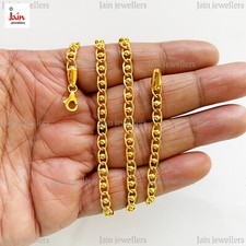 Collana cubana in vero oro 18 kt, 22 kt con bordo punzone catena da uomo 7,87 mm