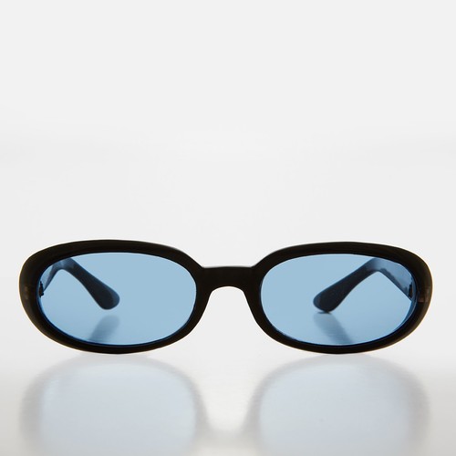 Unisex blue oval lens vintage - oval,