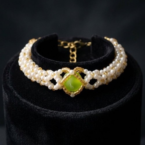 Bracciale artigianale bianco - bracciale,