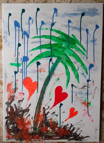 Quadro dipinto 70x50palme - 70x50palme, e
