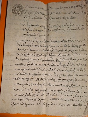 1818 manoscritto regno delle - regno,