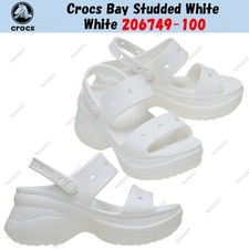 Crocs Bay borchiato bianco